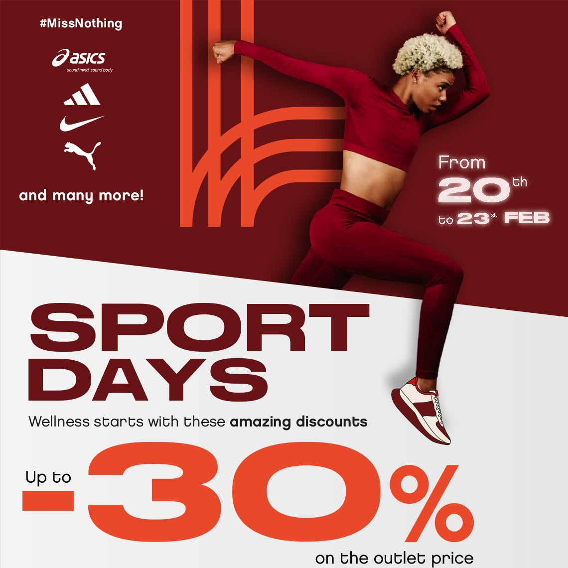 30 percent discount on selected items for sport days