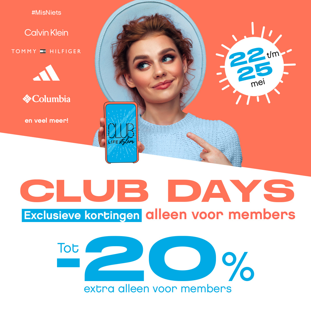 Club Days vrouw met oranje achtergrond
