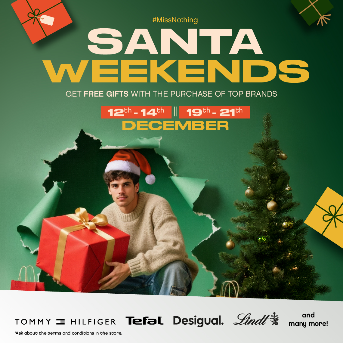 man with christmas gift in his hands